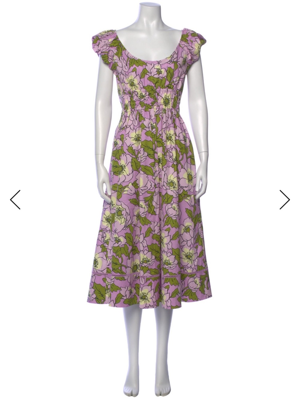 Tory Burch Floral Scoop-Neck Midi Dress